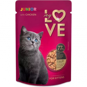 Пауч за подрастващи котенца My Love Kittens with chicken с Пилешко месо в сос